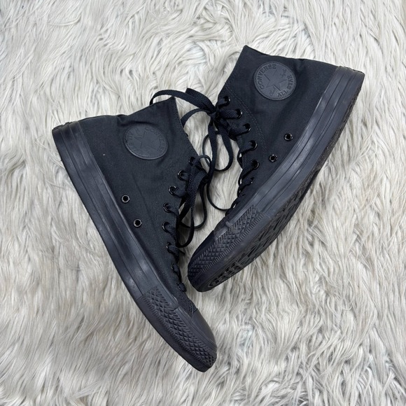 Converse All Stars Men's 9 Women's 11 All Black High Top Sneakers Classic - Picture 2 of 7